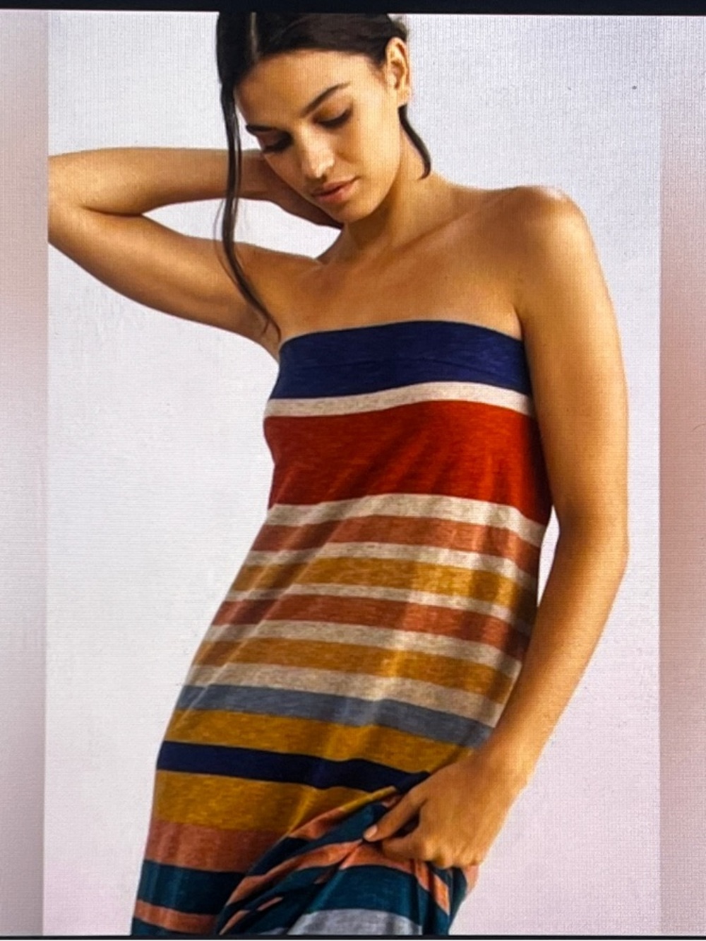 Daily Practice by Anthropologie Strapless Maxi Dress in Multi-Stripe